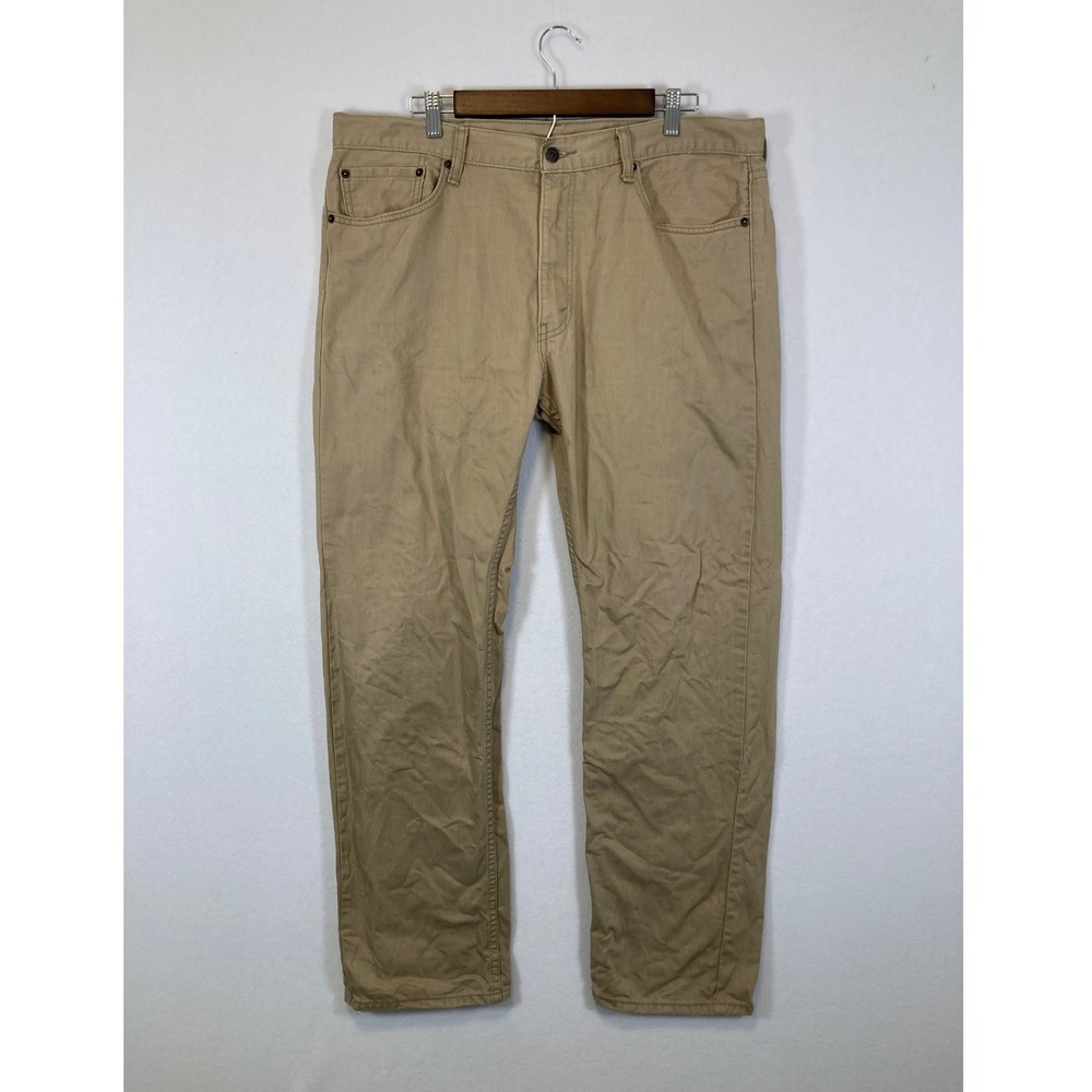 Levis 505 Regular Fit Pants Mens 38x34 Tan Khaki Straight Leg‎ Cotton